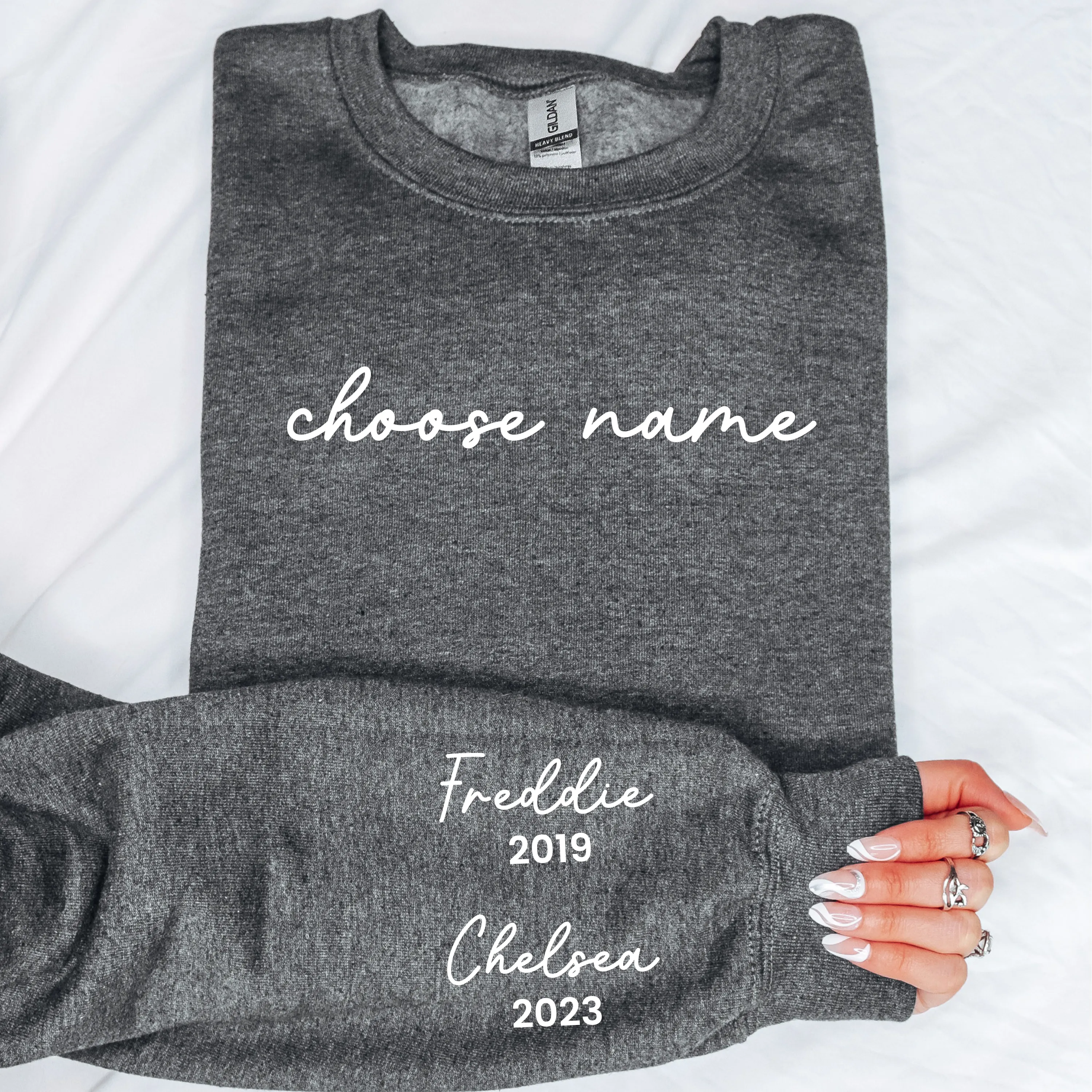 On My Sleeve Choose Your Name Personalised Sweatshirt Auntie Clothing - trendy auntie clothes sale