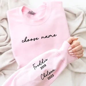On My Sleeve Choose Your Name Personalised Sweatshirt Auntie Clothing - trendy auntie clothes sale