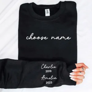 On My Sleeve Choose Your Name Personalised Sweatshirt Auntie Clothing - trendy auntie clothes sale