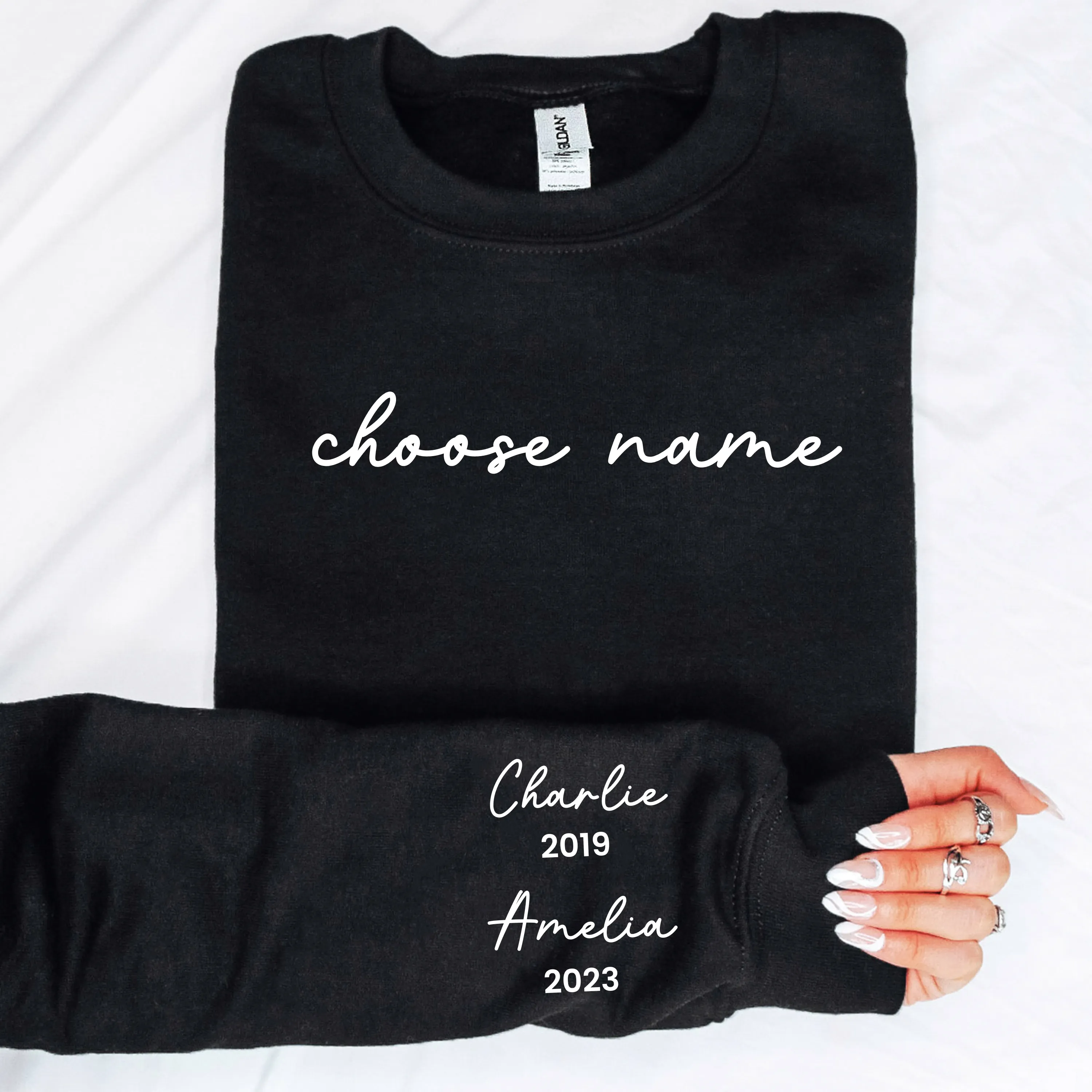 On My Sleeve Choose Your Name Personalised Sweatshirt Auntie Clothing - trendy auntie clothes sale