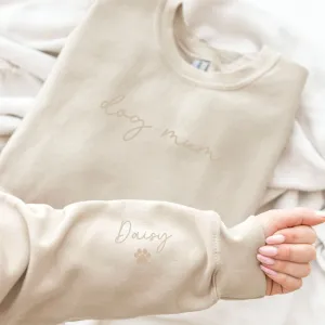 On My Sleeve Personalised Tonal Dog Mum Sweatshirt postpartum clothes sale