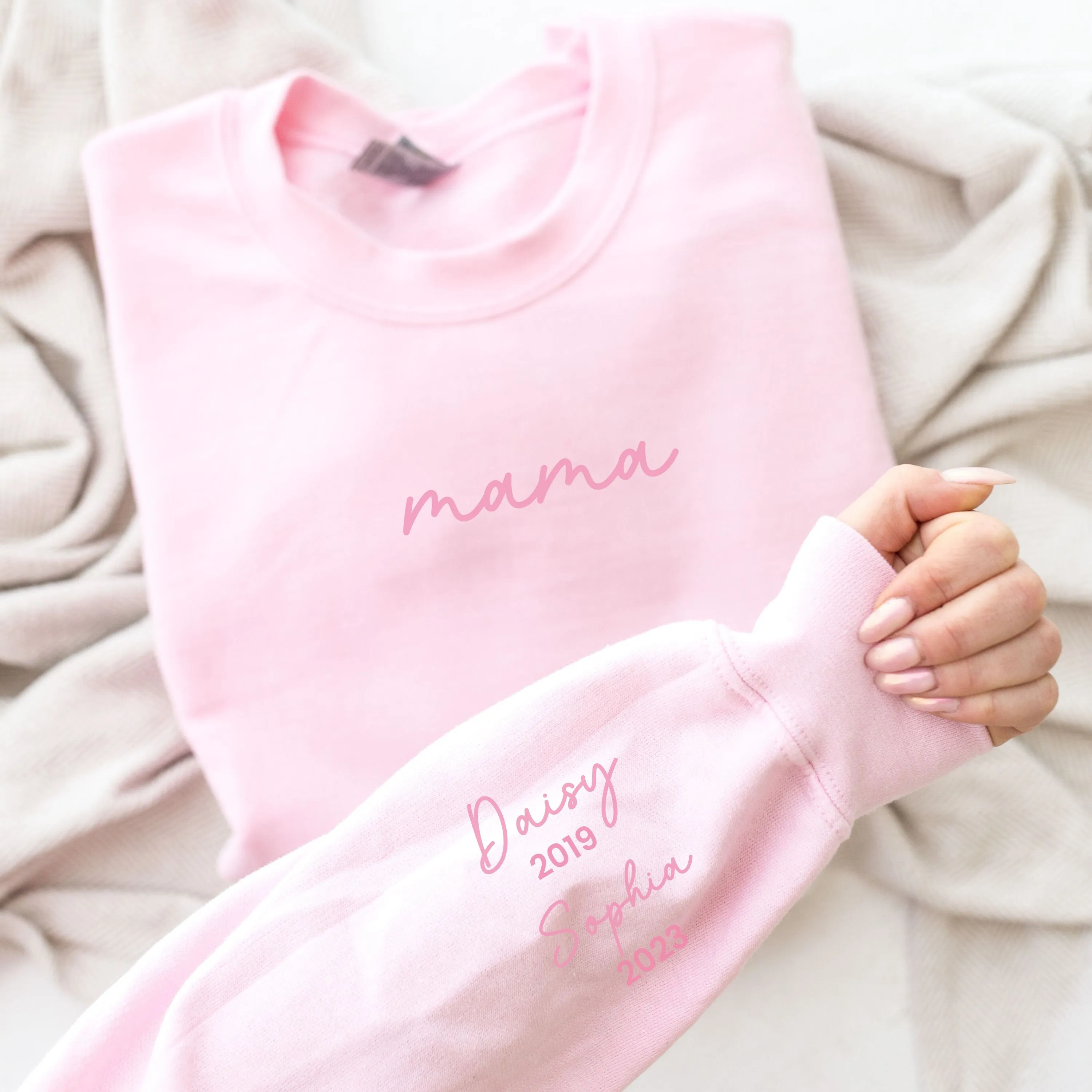 On My Sleeve Personalised Tonal Mama Sweatshirt postpartum clothes sale