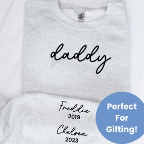 On My Sleeve Personalised Daddy Sweatshirt dad jeans best price