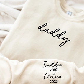 On My Sleeve Personalised Daddy Sweatshirt dad jeans best price