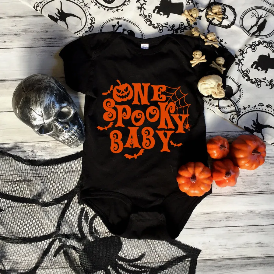 One Spooky Baby Black Bodysuit cheap baby clothes online