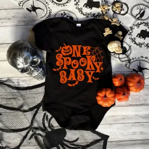 One Spooky Baby Black Bodysuit cheap baby clothes online