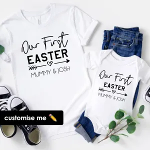 Our First Easter Personalised Mum & Baby White T-Shirt & Bodysuit maternity wear outlet