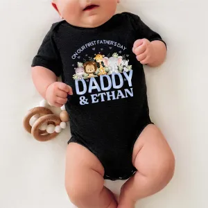 Our First Father's Day Personalised Animals Babygrow cheap baby clothes online