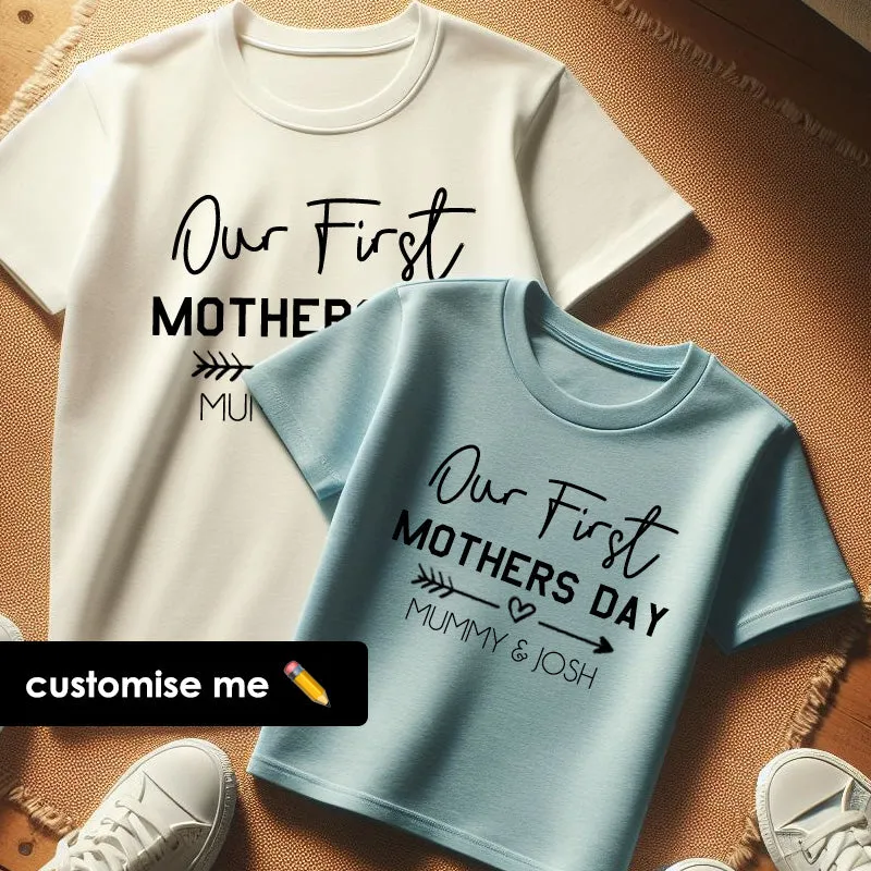 Our First Mothers Day Personalised Mum & Baby T-Shirts pregnancy clothes clearance