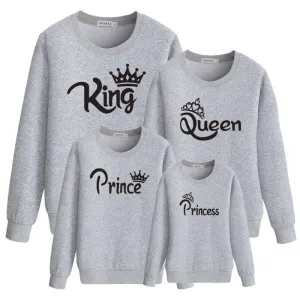 Our Royal Family Matching Crew Sweaters - Grey (MRK X) mens dad clothes online