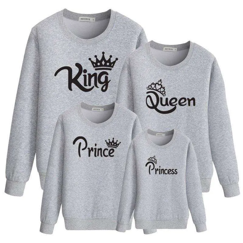 Our Royal Family Matching Crew Sweaters - Grey (MRK X) mens dad clothes online