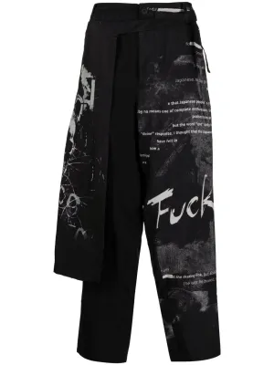 Overlapping-Panel Straight-Leg Trousers cheap bottoms online shop