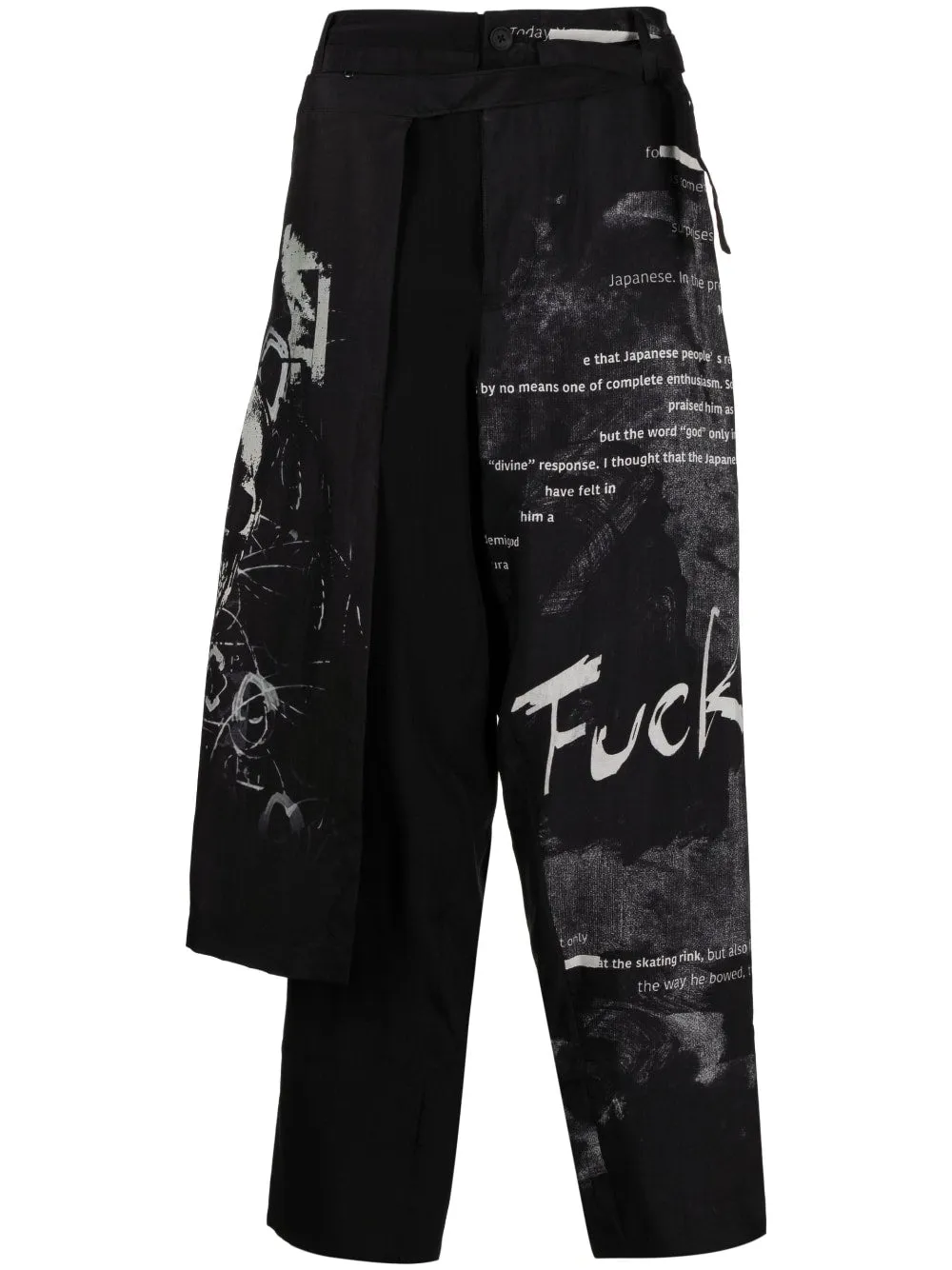 Overlapping-Panel Straight-Leg Trousers cheap bottoms online shop