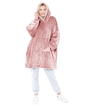 Oversized Unisex Sherpa Pink Hoodie mum jeans promo