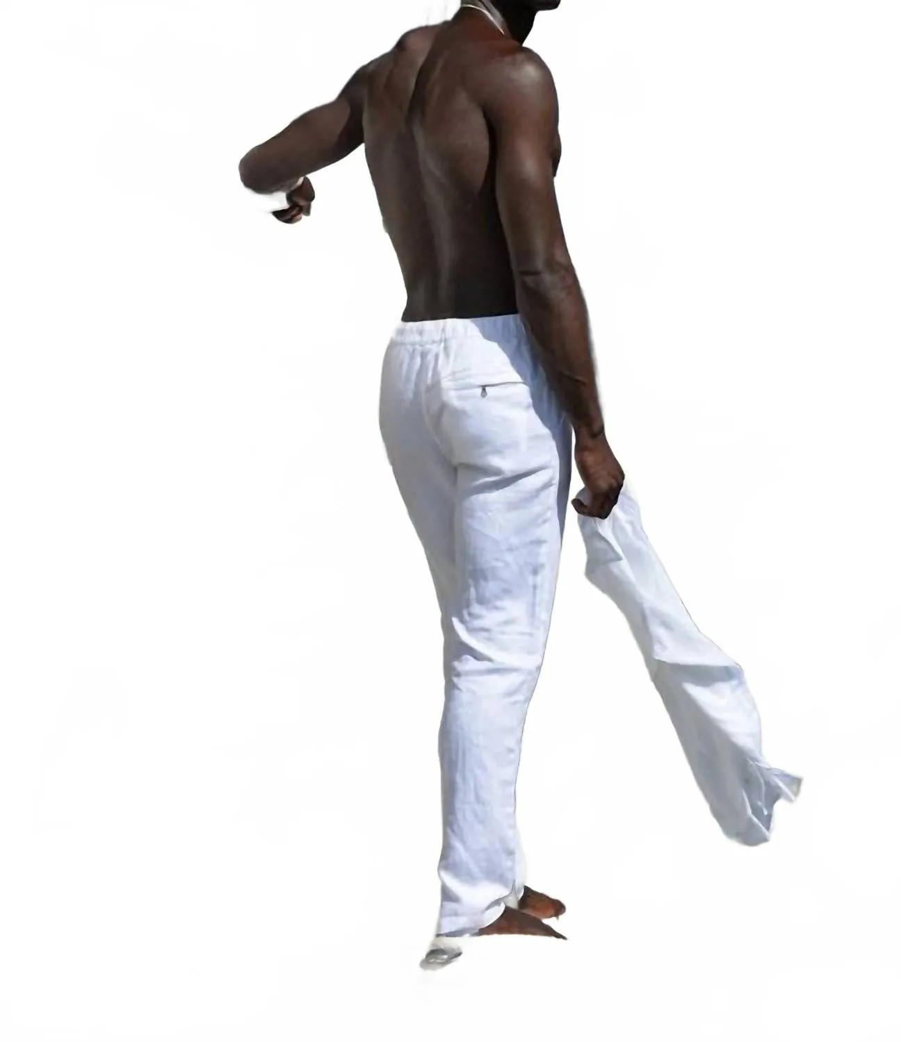 Palm Grove Linen Pants In White