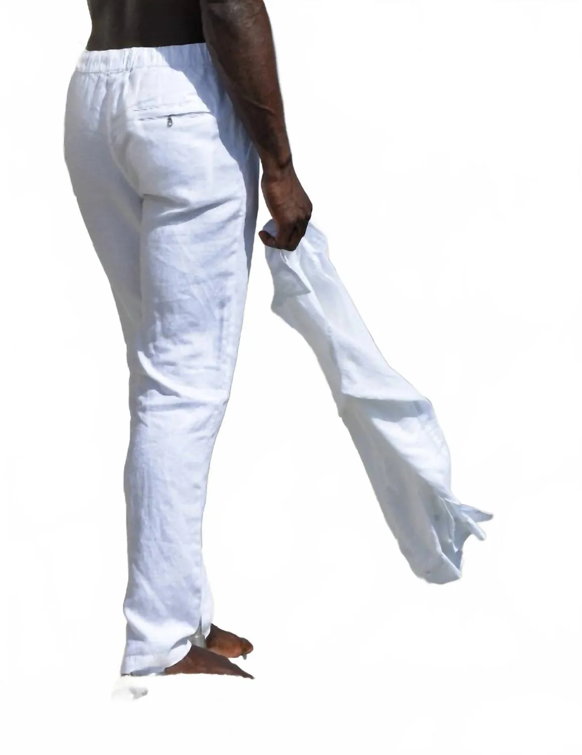 Palm Grove Linen Pants In White