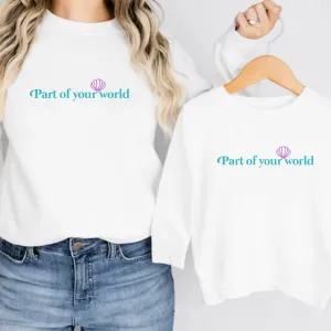 Part Of Your World Matching White Sweatshirts breastfeeding tops cheap