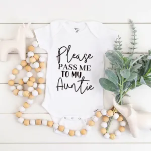 Pass Me To Auntie White Bodysuit cheap baby clothes online