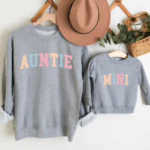 Pastel College Auntie & Mini Matching Grey Sweatshirts maternity leggings online