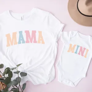 Pastel Mama & Mini College Matching White T-Shirt & Baby Vest discount mum dresses