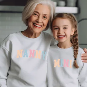 Pastel Nanny & Mini College Matching White Sweatshirts nursing tops best deals