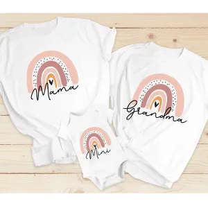 Pastel Rainbow Mama, Grandma & Mini Matching T-Shirts/Bodysuit pregnancy clothes clearance
