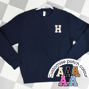 Patch 22 Adults Navy Initial Sweatshirt mum jeans promo
