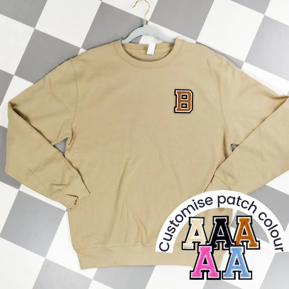Patch 22 Adults Sand Initial Sweatshirt mum jeans promo