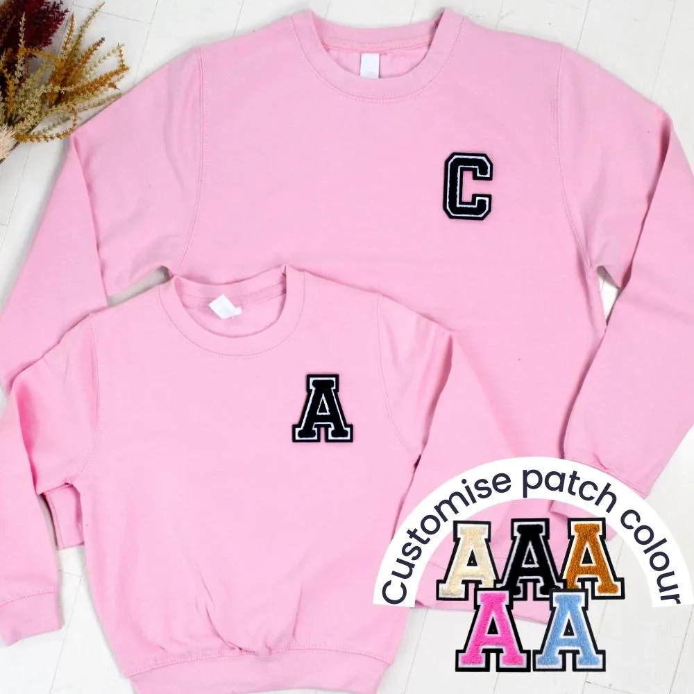 Patch 22 Baby Pink Matching Initial Sweatshirts breastfeeding tops cheap