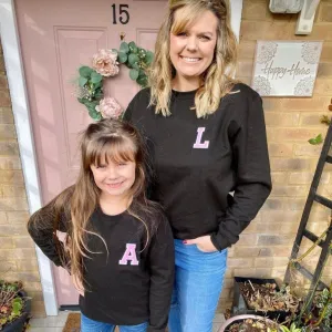 Patch 22 Black Matching Initial Sweatshirts breastfeeding tops cheap