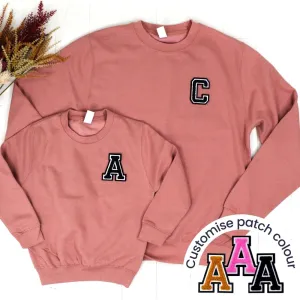 Patch 22 Dusty Pink Matching Initial Sweatshirts maternity wear outlet