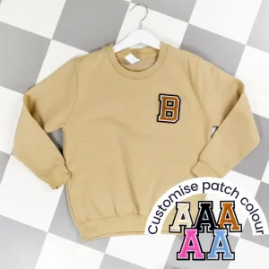 Patch 22 Kids Sand Initial Sweatshirt boys fashion clearance