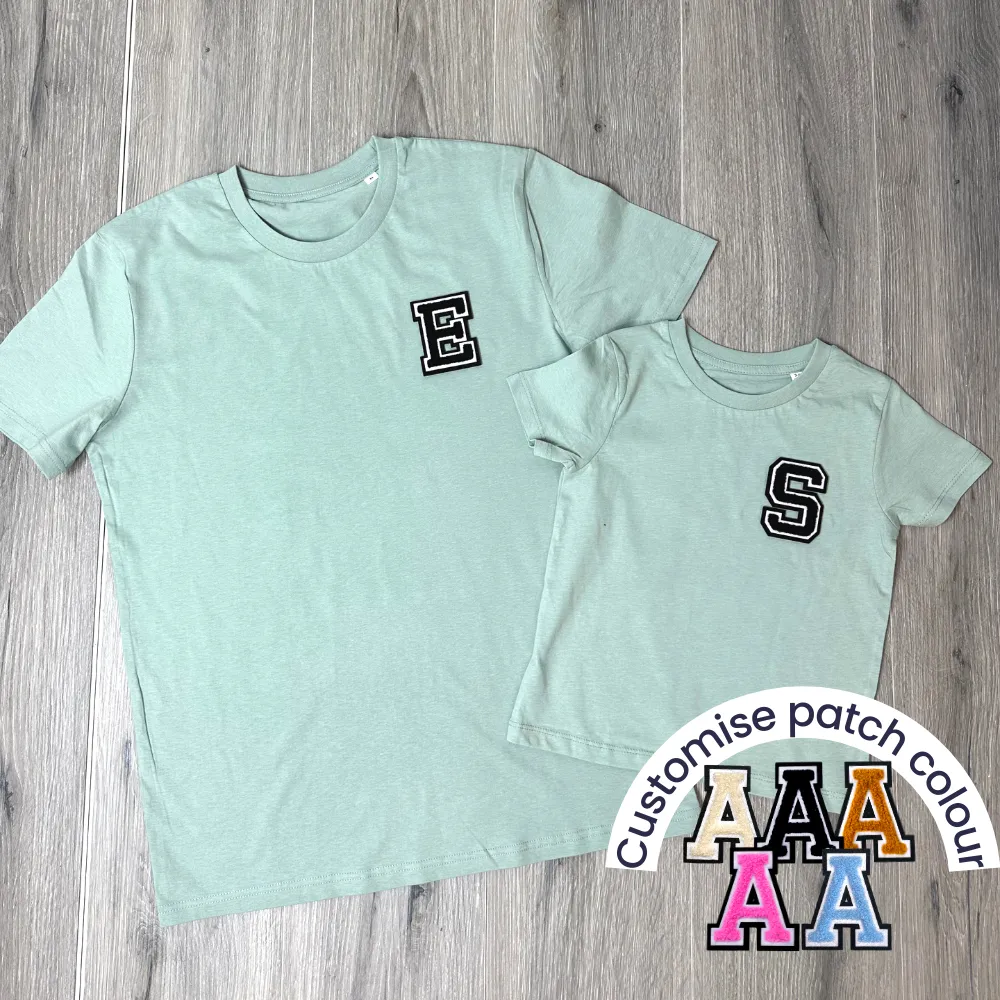 Patch 22 Matching Initial T-Shirts- Jade Green