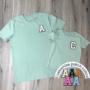 Patch 22 Matching Initial T-Shirts- Jade Green discount mum dresses