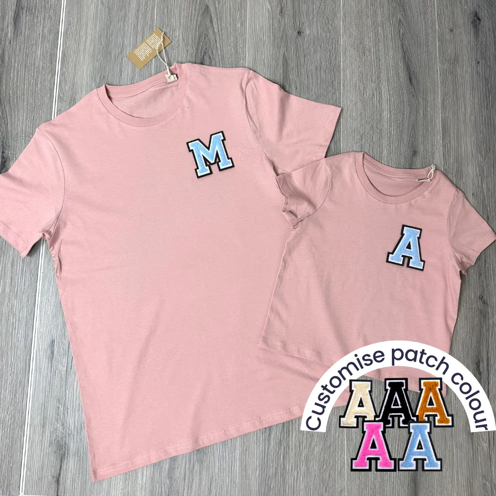 Patch 22 Matching Initial T-Shirts- Petal Rose maternity dresses promo