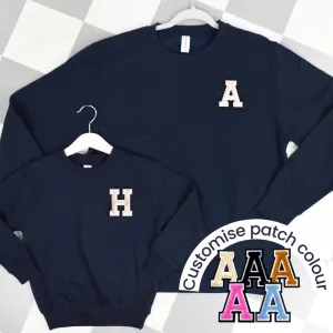 Patch 22 Navy Matching Initial Sweatshirts breastfeeding tops cheap
