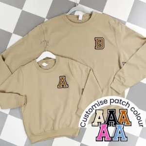 Patch 22 Sand Matching Initial Sweatshirts maternity wear outlet