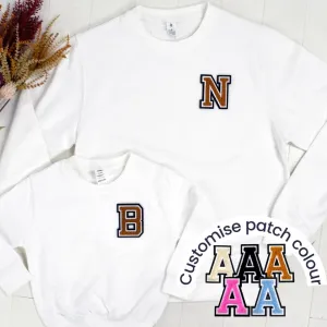 Patch 22 White Matching Initial Sweatshirts maternity wear outlet