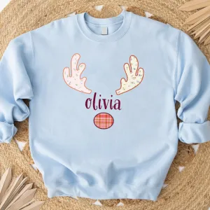 Patchwork Floral Reindeer Kids Sweatshirt discount girls tops