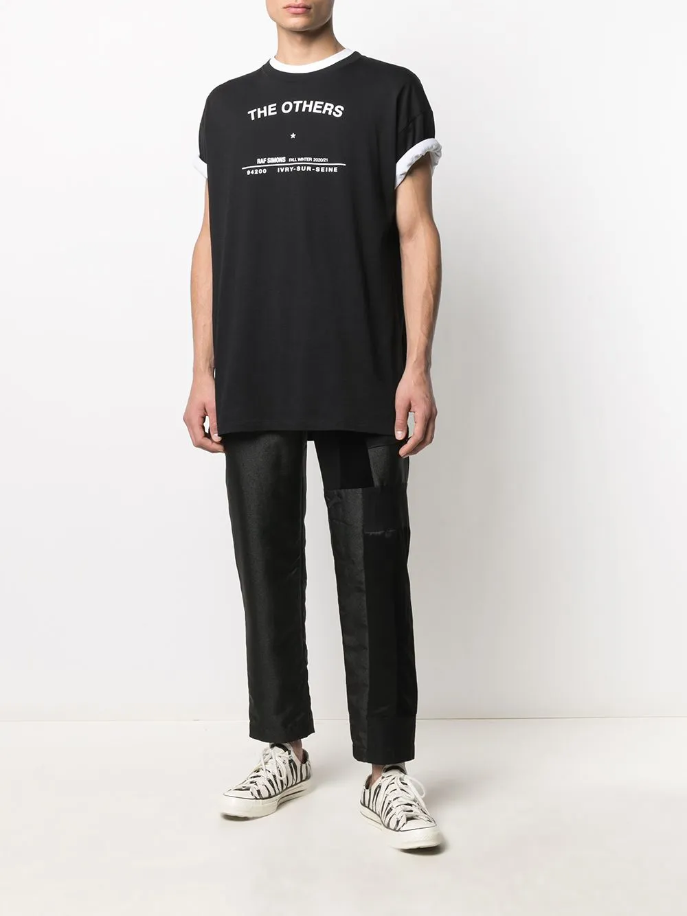 Patchwork Straight-Leg Trousers