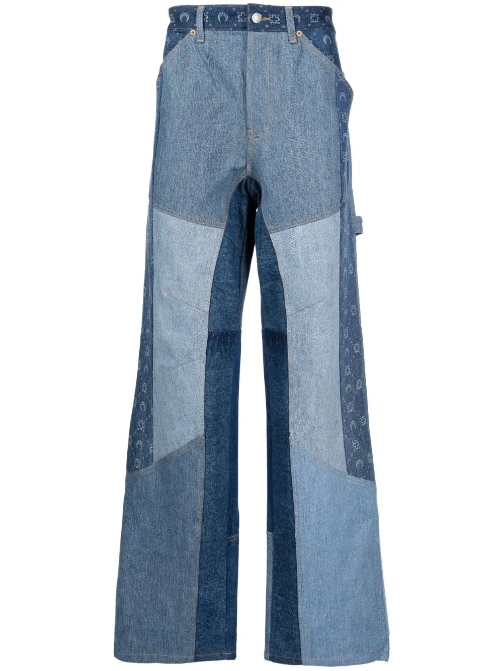 Patchwork Wide-Leg Jeans cheap bottoms online shop