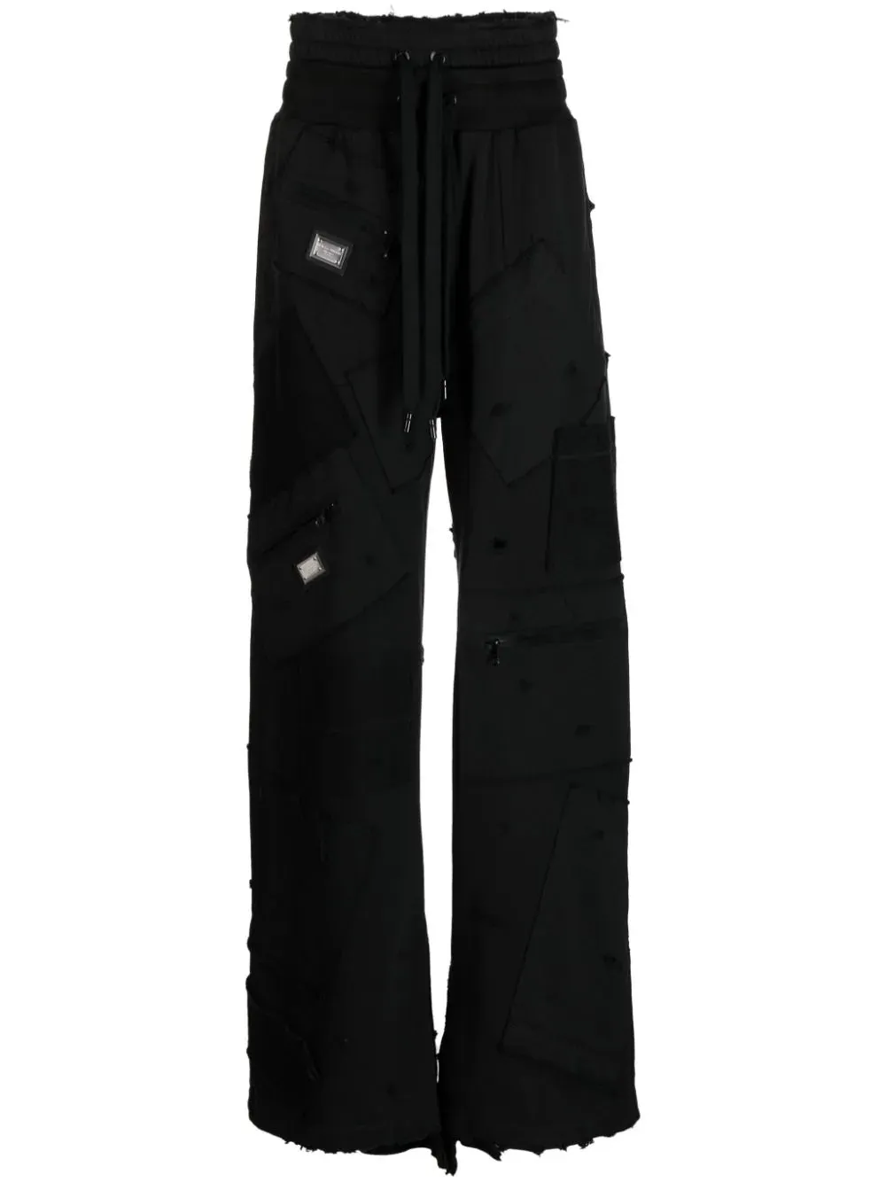 Patchwork Wide-Leg Track Pants cheap bottoms online shop