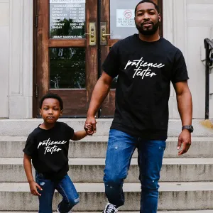 Patience Tester Script Dad & Kid Matching Black T-Shirts daddy outfits clearance