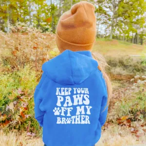 Paws Off My Brother Back Logo Kids Hoodie discount girls tops