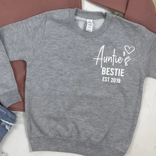 Personalised Auntie and Auntie's Bestie Mini Logo Sweatshirts (MRK X)