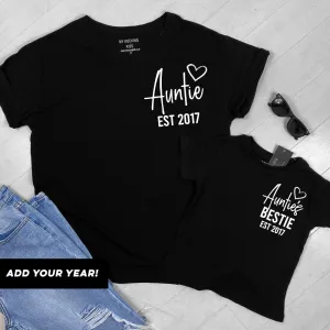 Personalised Auntie and Auntie's Bestie T-Shirts (MRK X) Auntie Clothing - auntie fashion outlet