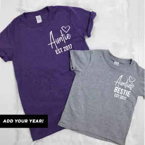 Personalised Auntie and Auntie's Bestie T-Shirts (MRK X) Auntie Clothing - auntie fashion outlet