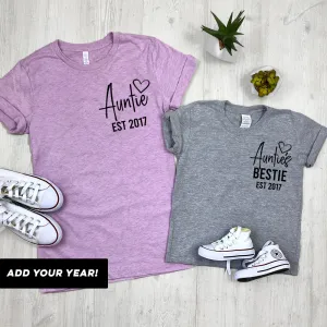 Personalised Auntie and Auntie's Bestie T-Shirts (MRK X) Auntie Clothing - auntie fashion outlet