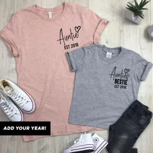 Personalised Auntie and Auntie's Bestie T-Shirts (MRK X) Auntie Clothing - auntie fashion outlet