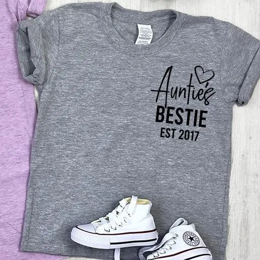 Personalised Auntie and Auntie's Bestie T-Shirts (MRK X)